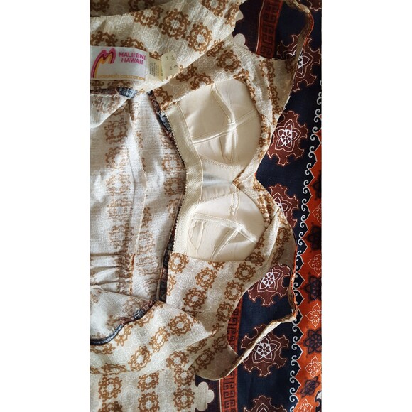 50s 60s MALIHINI Hawaii Maxi Dress - Hawaiian Psychedelic Floral Dress - Tiki XS - Picture 10 of 10